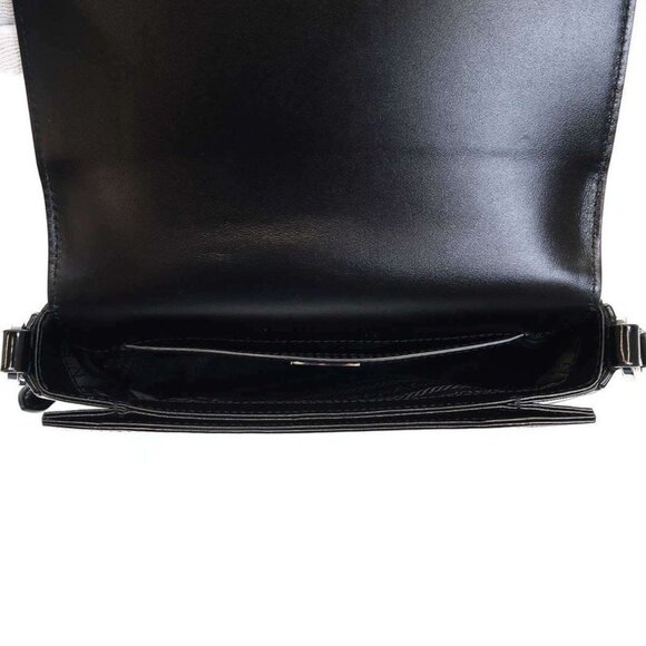Prada Brushed Leather Shoulder Bag Black - Picture 6 of 10